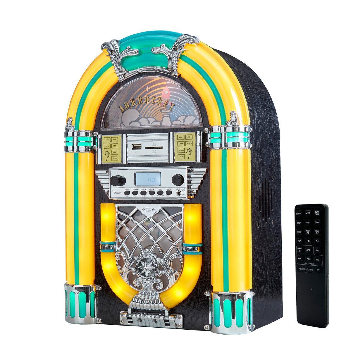 Arkrocket Athena Mini Jukebox — tabletop CD player with Bluetooth and retro LED lighting